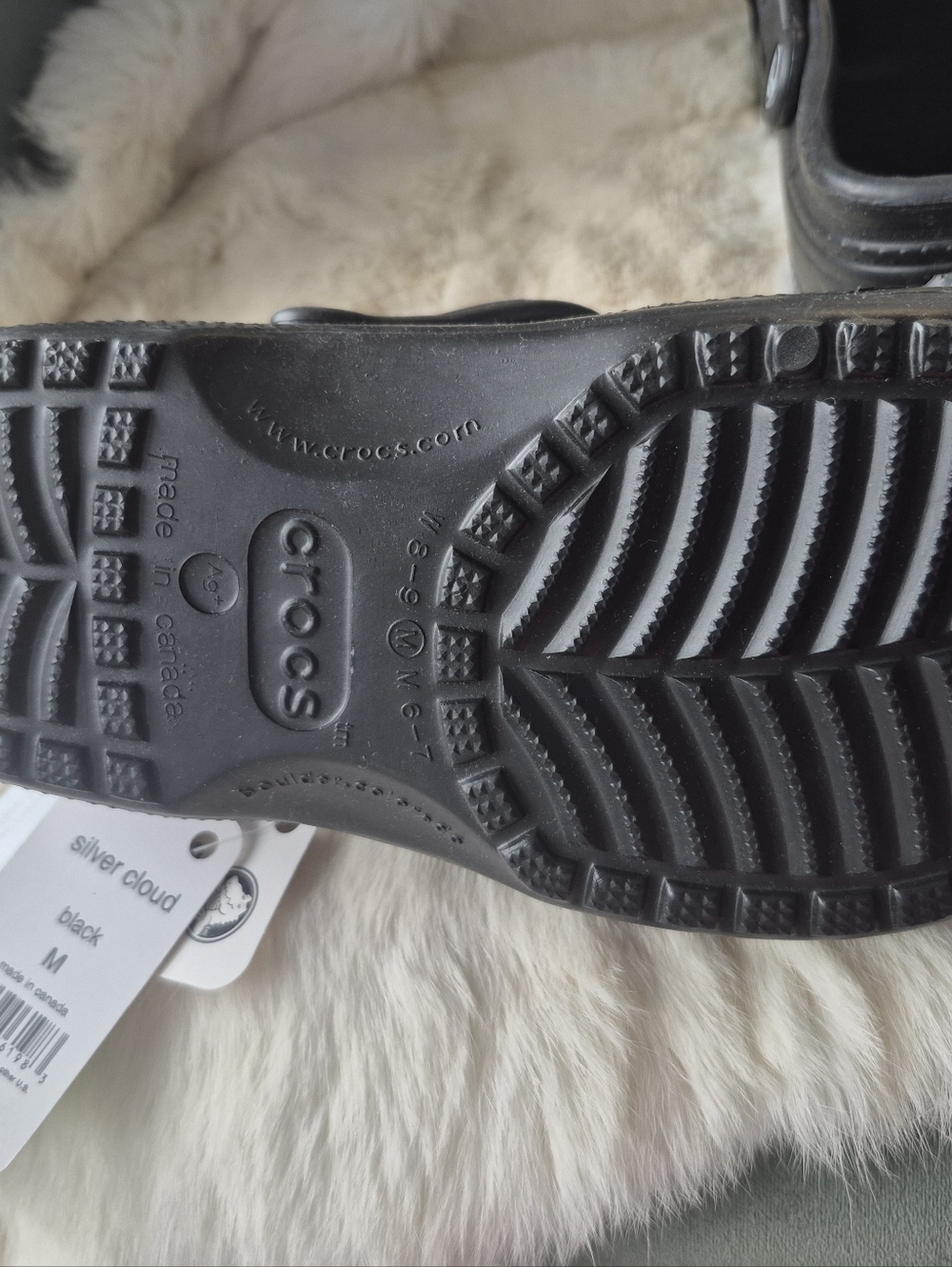 Silver Cloud CROCS Classic Clog in Black Dibetics And Sensitive Feet - Picture 7 of 11